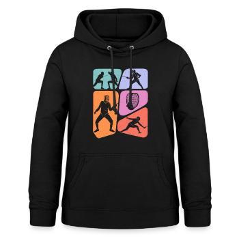 Fechter Fecht Fechtsport Schwerter Kinder Fechten - Frauen Hoodie - Schwarz - Vorne - AI Model Female 172 light (172cm)