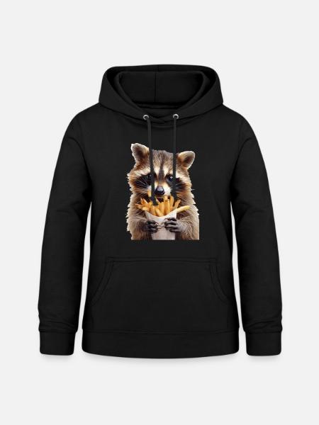 Waschbär - Frauen Hoodie - Schwarz