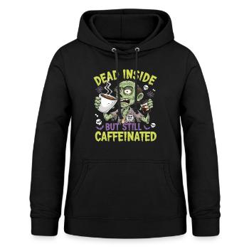 Lustiges Design mit kaffeesüchtigen Zombie - Frauen Hoodie - Schwarz - Vorne - AI Model Female 172 light (172cm)