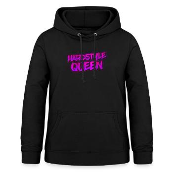 Hardstyle QUEEN - Techno Rave Party - Sweat à capuche Femme - noir - Devant - AI Model Female 172 light (172cm)