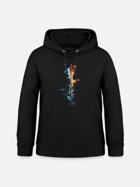 Querflöte - Frauen Hoodie - Schwarz