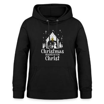 Weihnachten beginnt mit Christus - Frauen Hoodie - Schwarz - Vorne - AI Model Female 172 light (172cm)