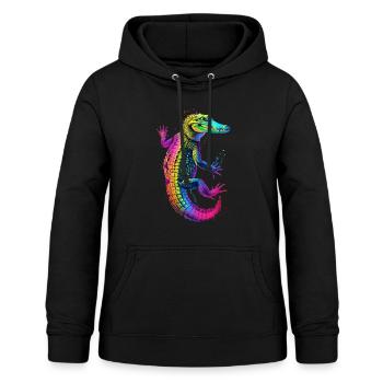 Krokodil - Frauen Hoodie - Schwarz - Vorne - AI Model Female 172 light (172cm)