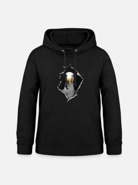 Möwe - Frauen Hoodie - Schwarz