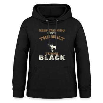 Ceinture Noire : Motivation Art Martial Taekwondo - Sweat à capuche Femme - noir - Devant - AI Model Female 172 light (172cm)