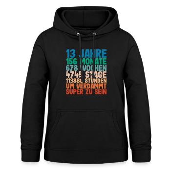 13. Geburtstag 13 Jahre Voller Abenteuer - Frauen Hoodie - Schwarz - Vorne - AI Model Female 172 light (172cm)