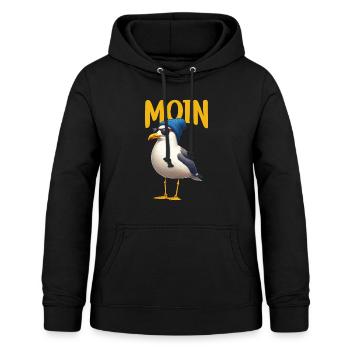Moin Möwe Norddeutschland Gruß Ostsee Nordsee - Frauen Hoodie - Schwarz - Vorne - AI Model Female 172 light (172cm)