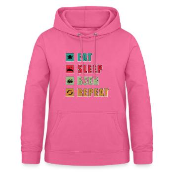 Eat Sleep Bier Repeat - Frauen Hoodie - Pink - Vorne - AI Model Female 172 light (172cm)