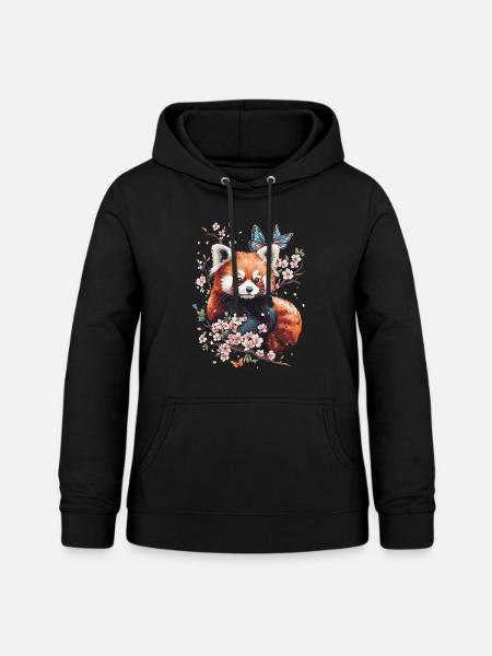 Roter Panda - Frauen Hoodie - Schwarz