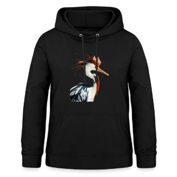 Reiher Vogel - Frauen Hoodie - Schwarz - Vorne - AI Model Female 172 light (172cm)