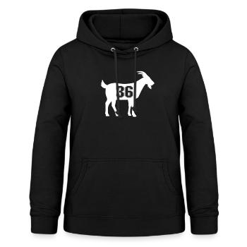 Ziege 36 G.O.A.T. Nummer sechsunddreißig Ziege - Frauen Hoodie - Schwarz - Vorne - AI Model Female 172 light (172cm)