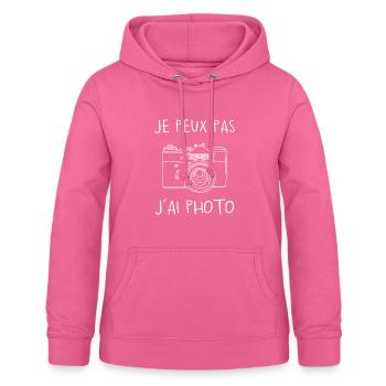 Photographie Je Peux Pas J'ai Photo Cadeau - Sweat à capuche Femme - rose - Devant - AI Model Female 172 light (172cm)