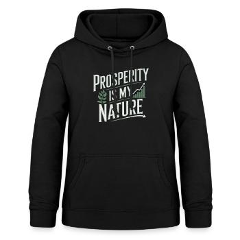 La prospérité est ma nature Citation sur l’abondance - Sweat à capuche Femme - noir - Devant - AI Model Female 172 light (172cm)