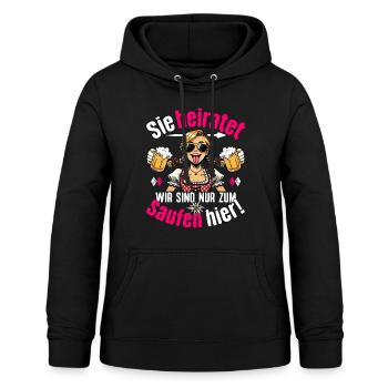 JGA Frauen T-Shirt Junggesellenabschied Poltern - Frauen Hoodie - Schwarz - Vorne - AI Model Female 172 light (172cm)