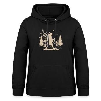 Mountain Hiking Men Adventure Hiking Men - Frauen Hoodie - Schwarz - Vorne - AI Model Female 172 light (172cm)