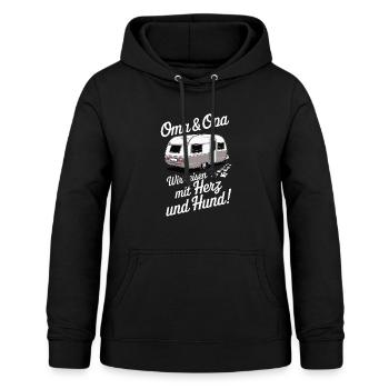 Oma und Opa – Wir reisen mit Herz und Hund - Frauen Hoodie - Schwarz - Vorne - AI Model Female 172 light (172cm)