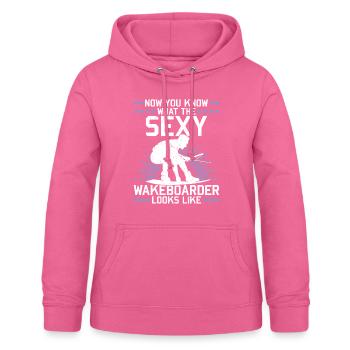 Vous savez maintenant à quoi ressemble le wakeboarder sexy - Sweat à capuche Femme - rose - Devant - AI Model Female 172 light (172cm)