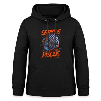 Ernsthaft mit Diskusfischen seit 2024 - Frauen Hoodie - Schwarz - Vorne - AI Model Female 172 light (172cm)