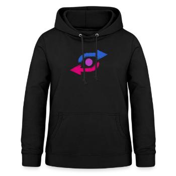Bisexual Pride Arrow Icon Flag Colors Graphic - Women's Hoodie - black - Front - AI Model Female 172 light (172cm)