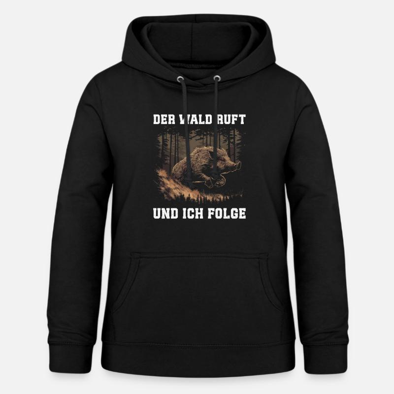 Skoven kalder jægere - Dame hoodie - sort