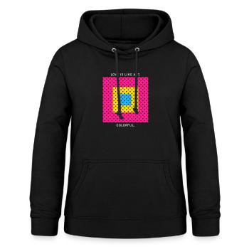 Love Is Like Art - Colorful - LGBTQ Pansexual Pride - Women's Hoodie - black - Front - AI Model Female 172 light (172cm)