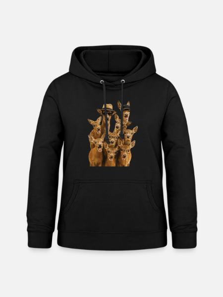 Reh - Frauen Hoodie - Schwarz