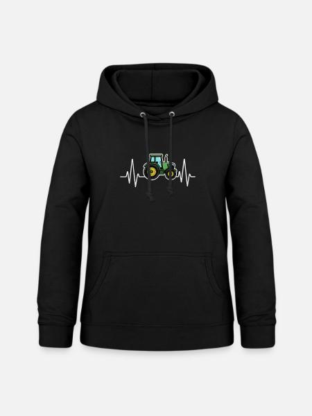 Traktor Herzschlag Design - Frauen Hoodie - Schwarz