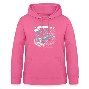 Fünfziger Jahre 1950er Auto Musik - Frauen Hoodie - Pink - Vorne - AI Model Female 172 light (172cm)