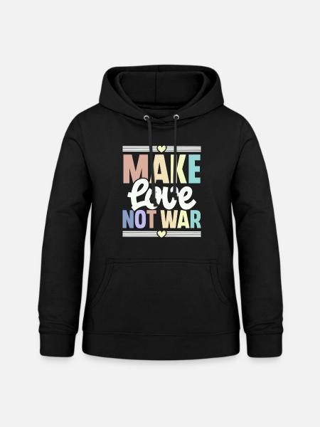 Make Love Not War - Frauen Hoodie - Schwarz