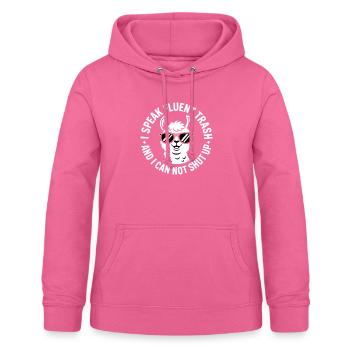Lama avec des lunettes de soleil et disant - Sweat à capuche Femme - rose - Devant - AI Model Female 172 light (172cm)