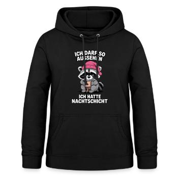 Nachtschicht Nachtdienst Krankenschwester Waschbär - Frauen Hoodie - Schwarz - Vorne - AI Model Female 172 light (172cm)