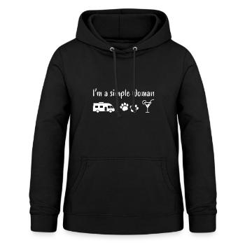 Ich bin eine einfache Frau Wohnmobil Geschenk für Frau / Frau - Frauen Hoodie - Schwarz - Vorne - AI Model Female 172 light (172cm)