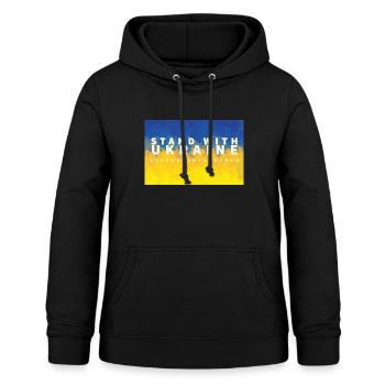 Stand with Ukraine - Frauen Hoodie - Schwarz - Vorne - AI Model Female 172 light (172cm)