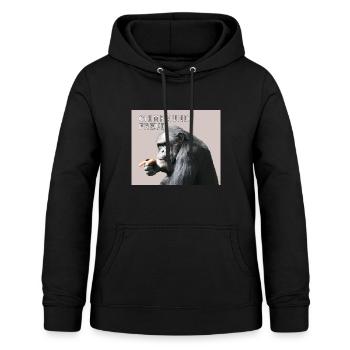 Schimpanse Freud - Frauen Hoodie - Schwarz - Vorne - AI Model Female 172 light (172cm)