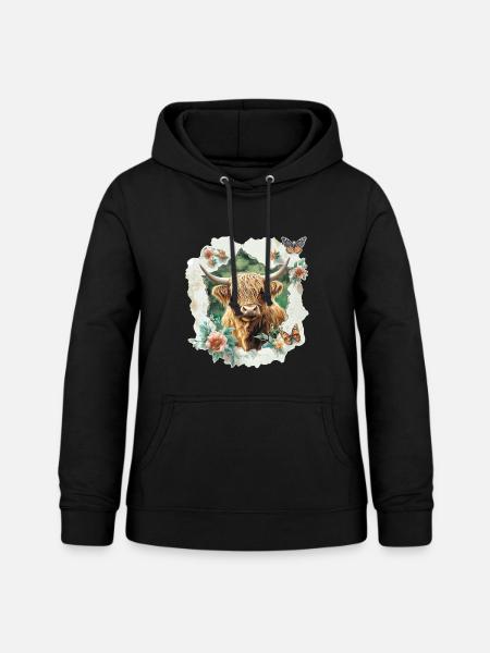 Hochlandrind - Frauen Hoodie - Schwarz