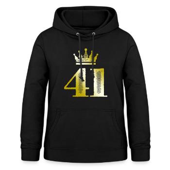 41 Numéro Couronne Or - Sweat à capuche Femme - noir - Devant - AI Model Female 172 light (172cm)