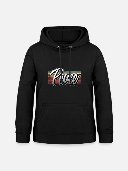 Peace - Frauen Hoodie - Schwarz
