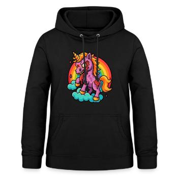 Bloody Zombie Unicorn Comic Style - Women's Hoodie - black - Front - AI Model Female 172 light (172cm)