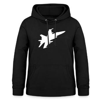 white jet - Frauen Hoodie - Schwarz - Vorne - AI Model Female 172 light (172cm)