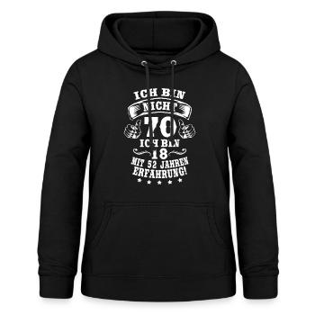 70. Geburtstag lustiges Ich bin nicht 70 Jahre - Frauen Hoodie - Schwarz - Vorne - AI Model Female 172 light (172cm)