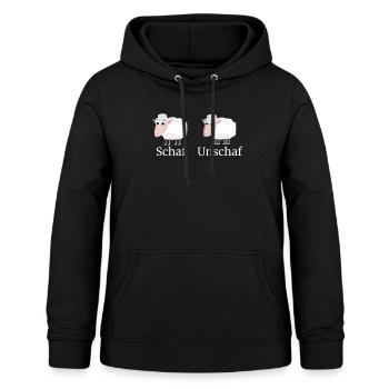 Lustiges Schaf Unschaf Wortwitz Schafe - Frauen Hoodie - Schwarz - Vorne - AI Model Female 172 light (172cm)