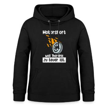 Motorsport - Frauen Hoodie - Schwarz - Vorne - AI Model Female 172 light (172cm)