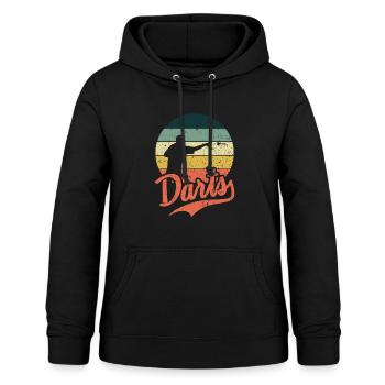 Fléchettes - fléchettes - jeu de fléchettes - cadeau rétro - Sweat à capuche Femme - noir - Devant - AI Model Female 172 light (172cm)