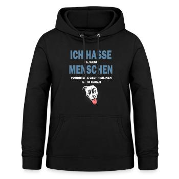 Ich Hasse Menschen Vorurteile Listenhunde Pitbull - Frauen Hoodie - Schwarz - Vorne - AI Model Female 172 light (172cm)