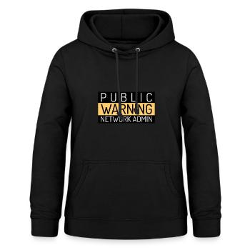 Öffentliche Warnung Netzwerk Administrator - Frauen Hoodie - Schwarz - Vorne - AI Model Female 172 light (172cm)