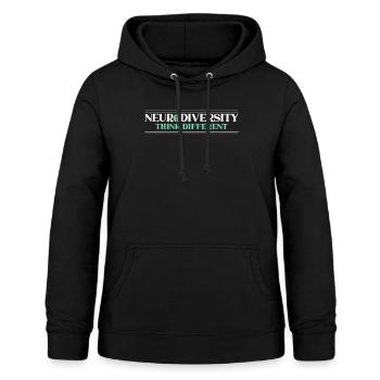 Neurodiversität denken verschiedene Regenbogen Gehirn ASD - Frauen Hoodie - Schwarz - Vorne - AI Model Female 172 light (172cm)