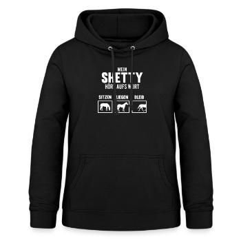 Mein Shetty hört aufs Wort Pferd Reiter Geschenk - Frauen Hoodie - Schwarz - Vorne - AI Model Female 172 light (172cm)