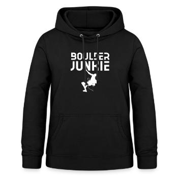 Boulder Junkie Bouldering Boulderer Bouldern - Frauen Hoodie - Schwarz - Vorne - AI Model Female 172 light (172cm)