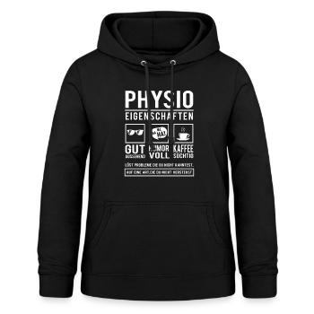 Physio Eigenschaften Physiotherapeut - Frauen Hoodie - Schwarz - Vorne - AI Model Female 172 light (172cm)