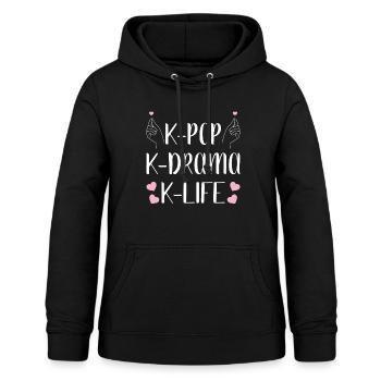 K-Drama Kdrama Korean Drama Korea Hallyu K-Drama - Frauen Hoodie - Schwarz - Vorne - AI Model Female 172 light (172cm)